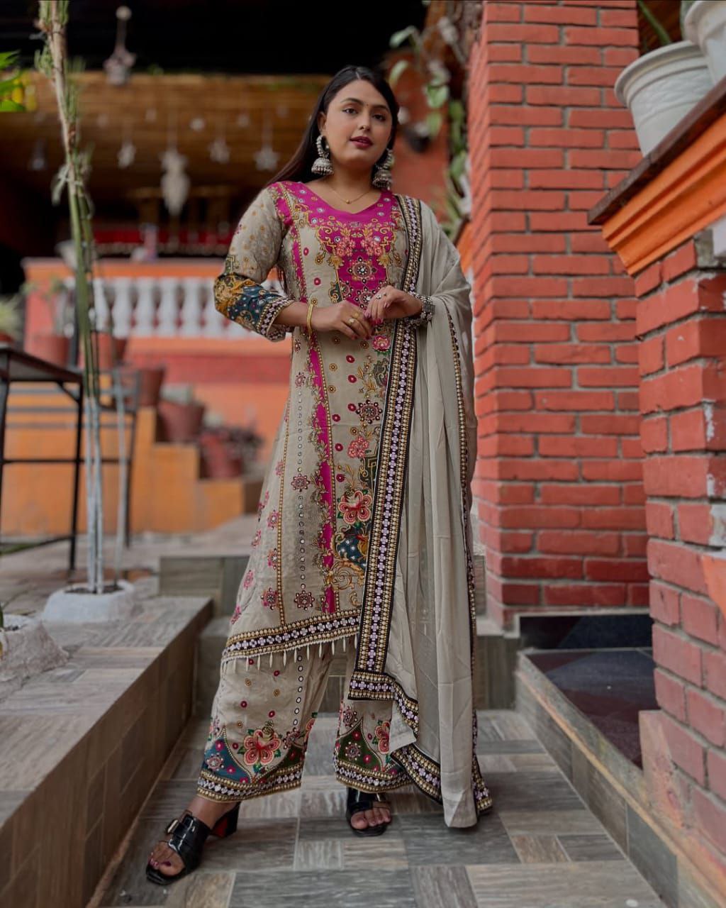 Noori Anarkali Palazzo Set with Dupatta – Festive Wear