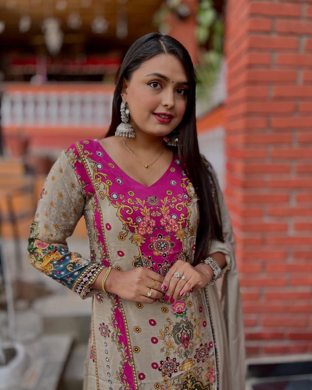 Noori Anarkali Palazzo Set with Dupatta – Festive Wear