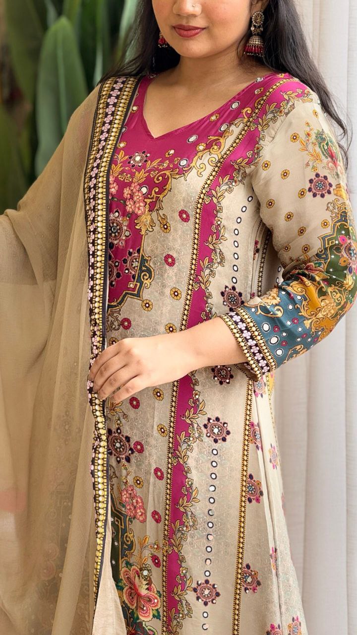 Noori Anarkali Palazzo Set with Dupatta – Festive Wear