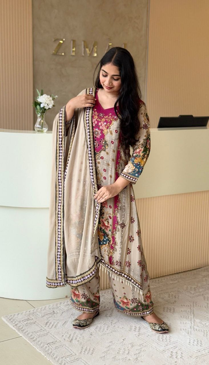 Noori Anarkali Palazzo Set with Dupatta – Festive Wear
