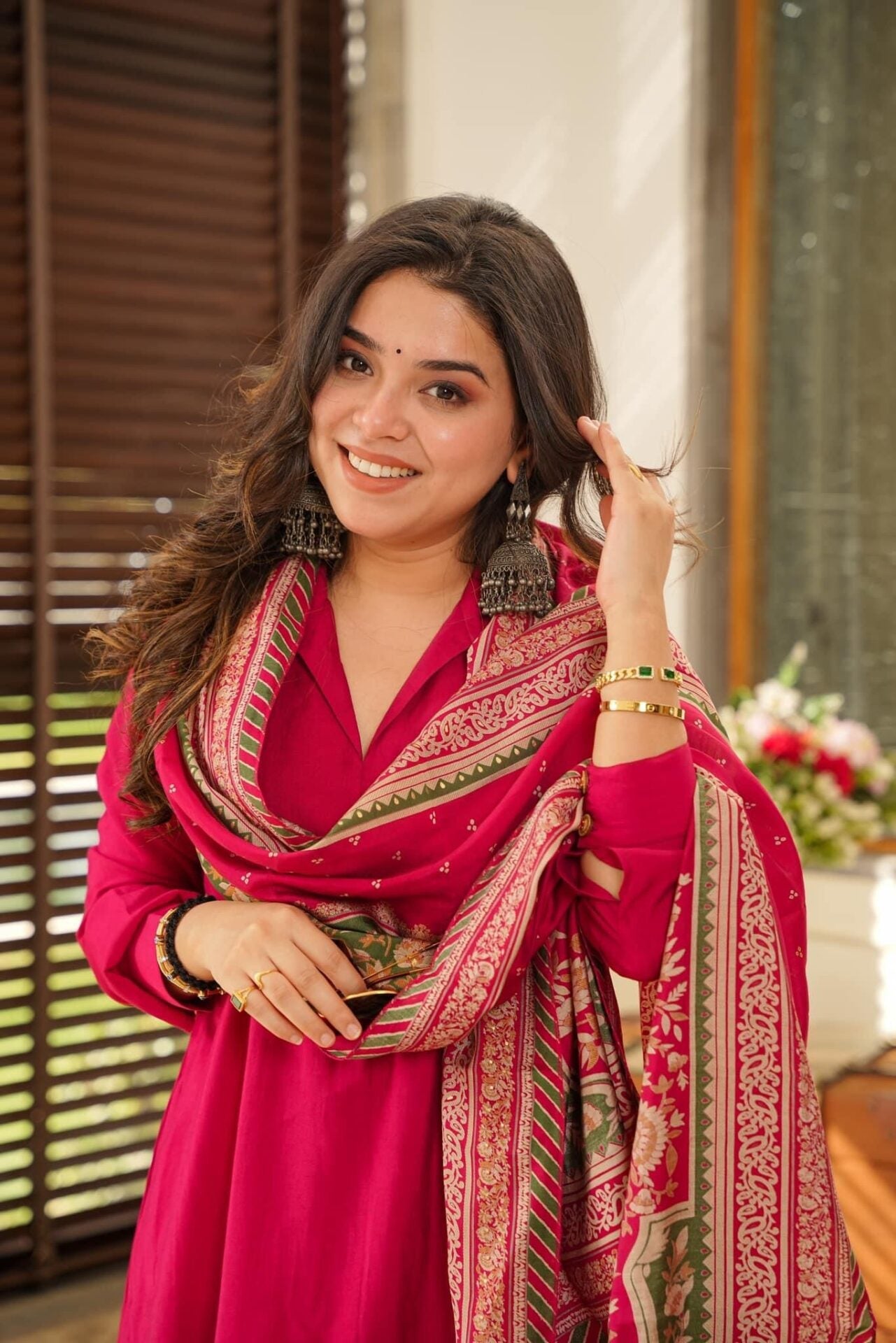 Rani South Cotton Suit Set with Chanderi Silk Dupatta