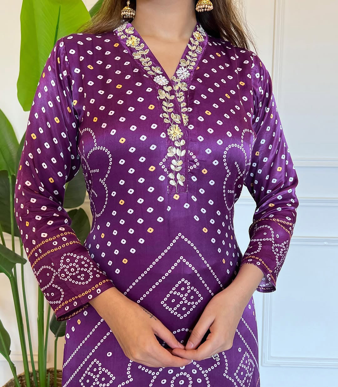 Lagadi Viscose Suit Set with Chanderi Dupatta