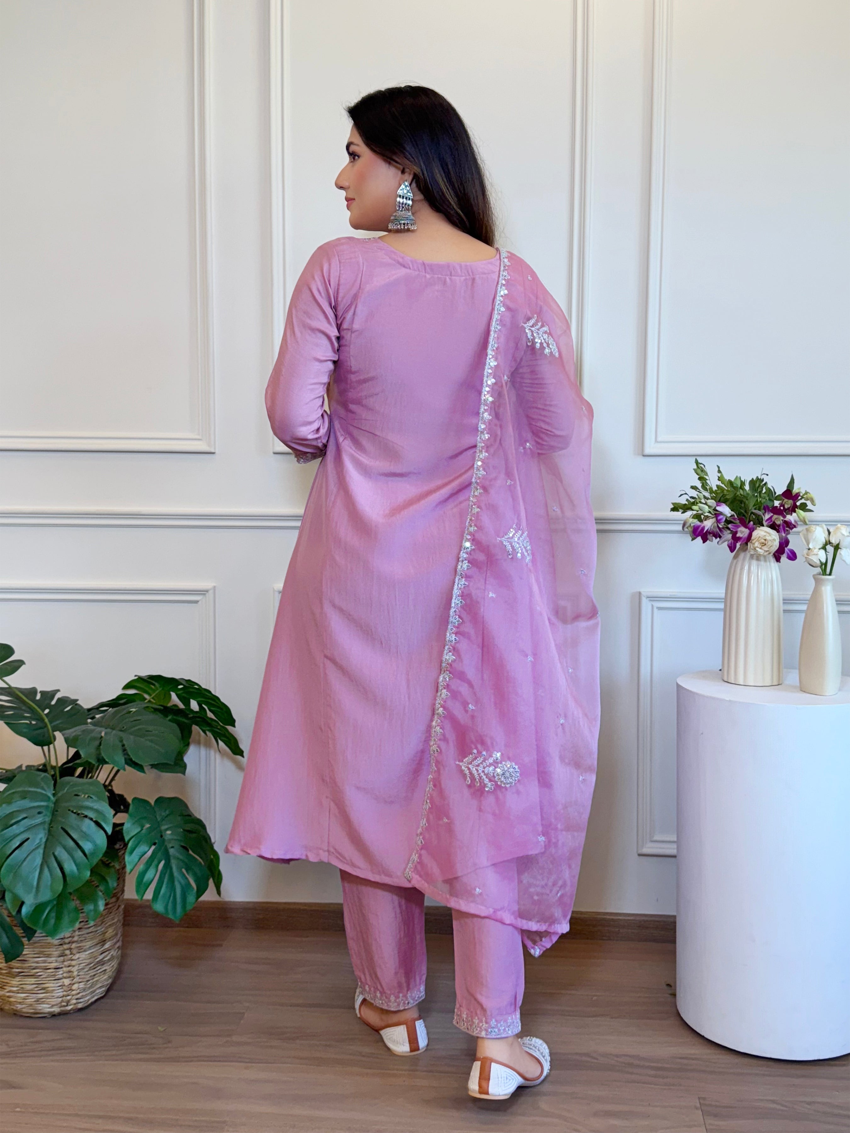 Silk Blend Anarkali Gown