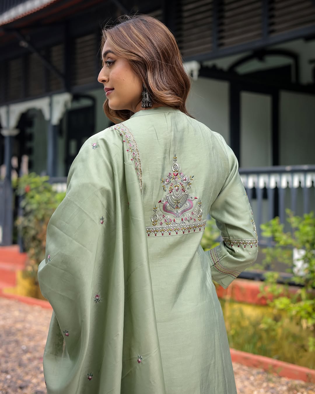 Muslin Silk Anarkali Suit with Chanderi Dupatta