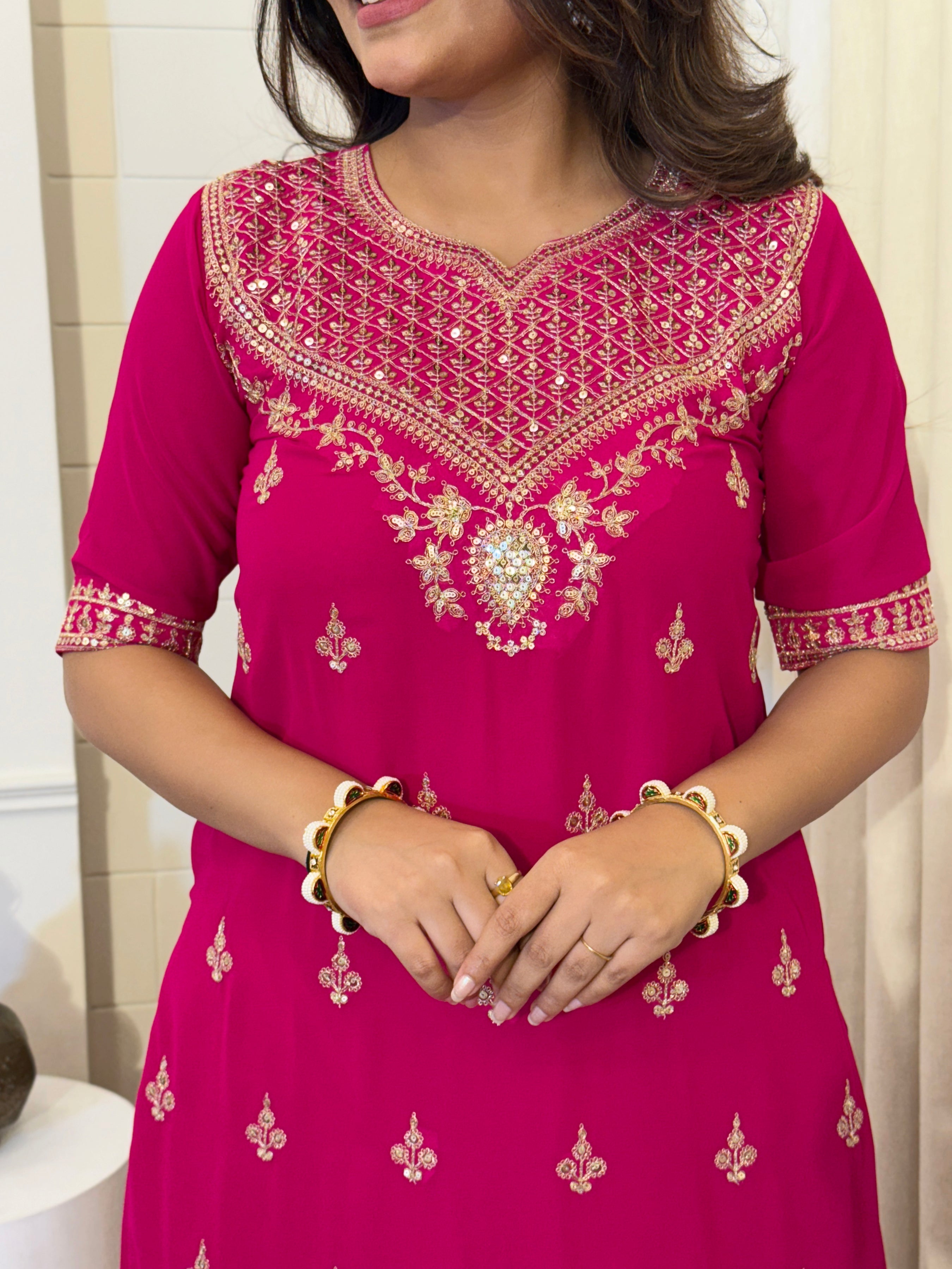 Georgette Embroidered Sharara Set