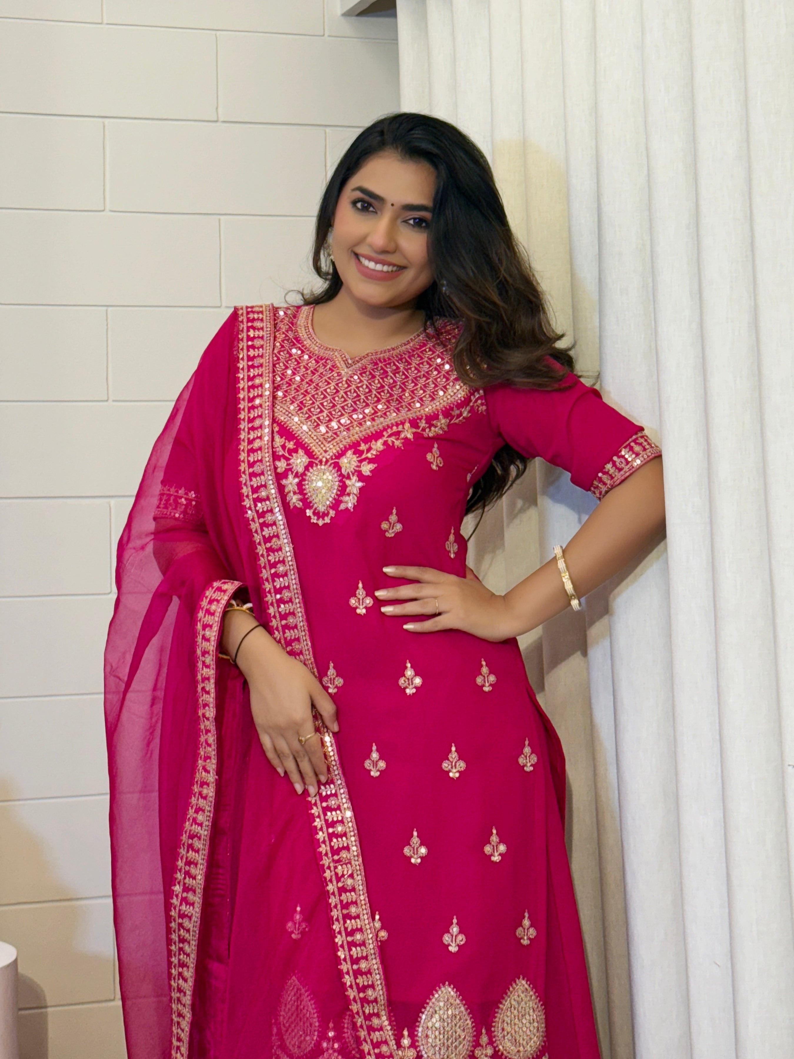 Georgette Embroidered Sharara Set