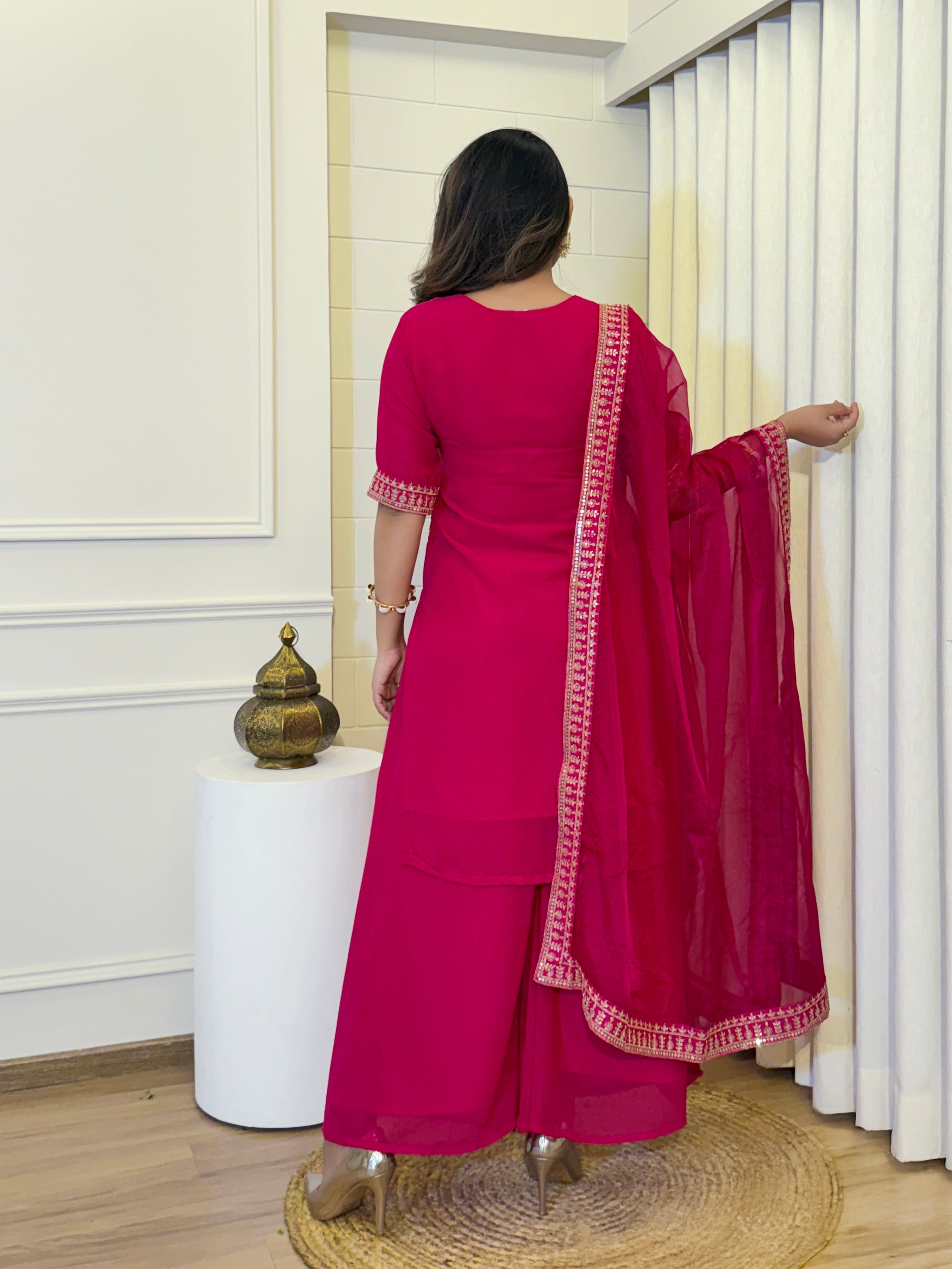 Georgette Embroidered Sharara Set