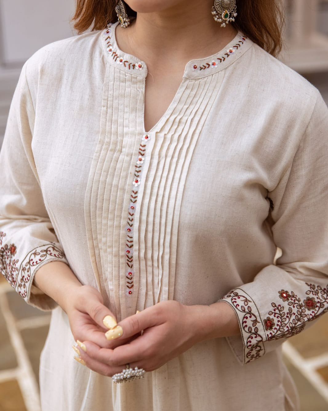 Ivory Elegance Embroidered Kurta Set