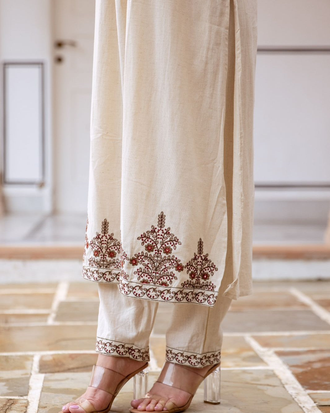 Ivory Elegance Embroidered Kurta Set
