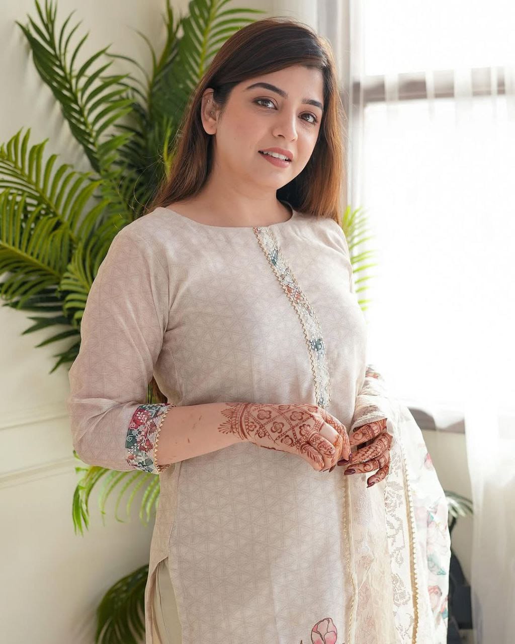 Off-White Printed Lilan Cotton Suit Set for Women