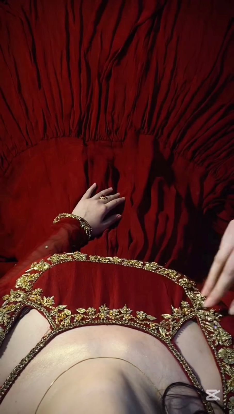 Red Faux Georgette Embroidered Anarkali Gown