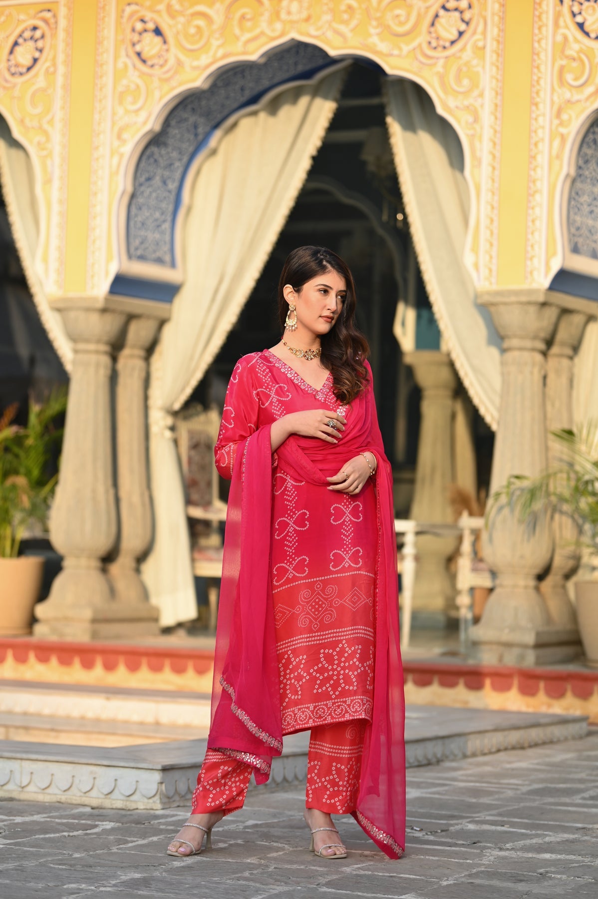 Soft Chinnon Silk Embroidered Suit Set