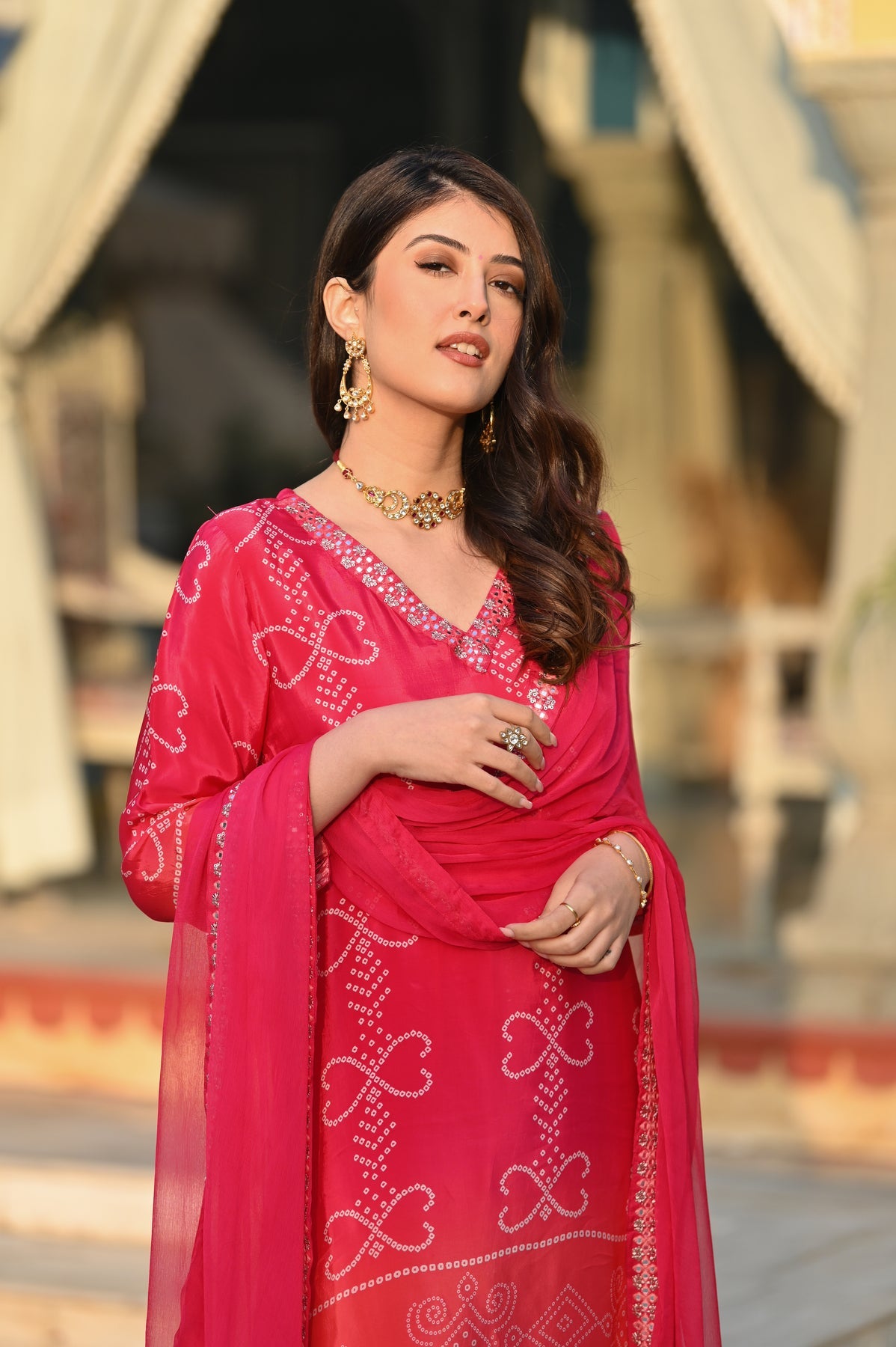 Soft Chinnon Silk Embroidered Suit Set