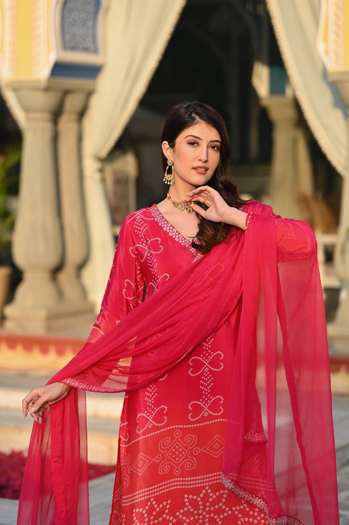 Soft Chinnon Silk Embroidered Suit Set