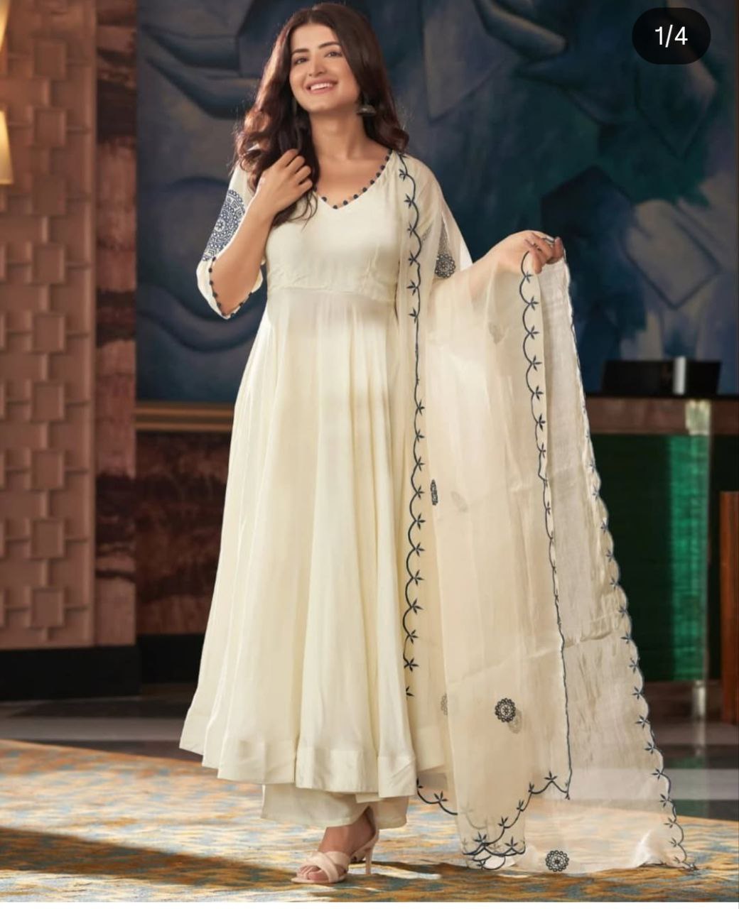 Bollywood Inspired White Anarkali Suit – Rasha Tandani