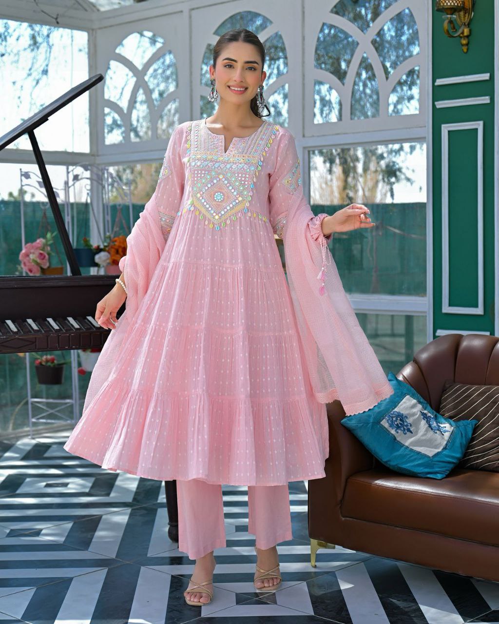 Light Pink Embroidered Gown