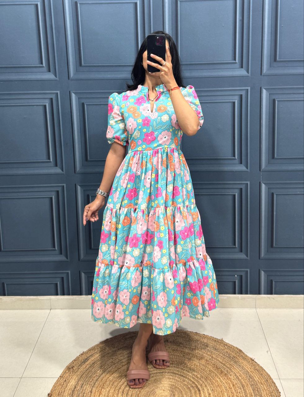 Muslin multicolor Cotton Gown