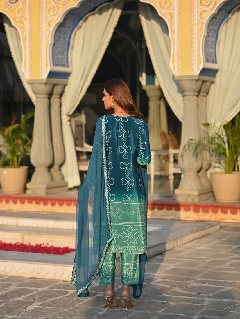 Soft Chinnon Silk Embroidered Suit Set