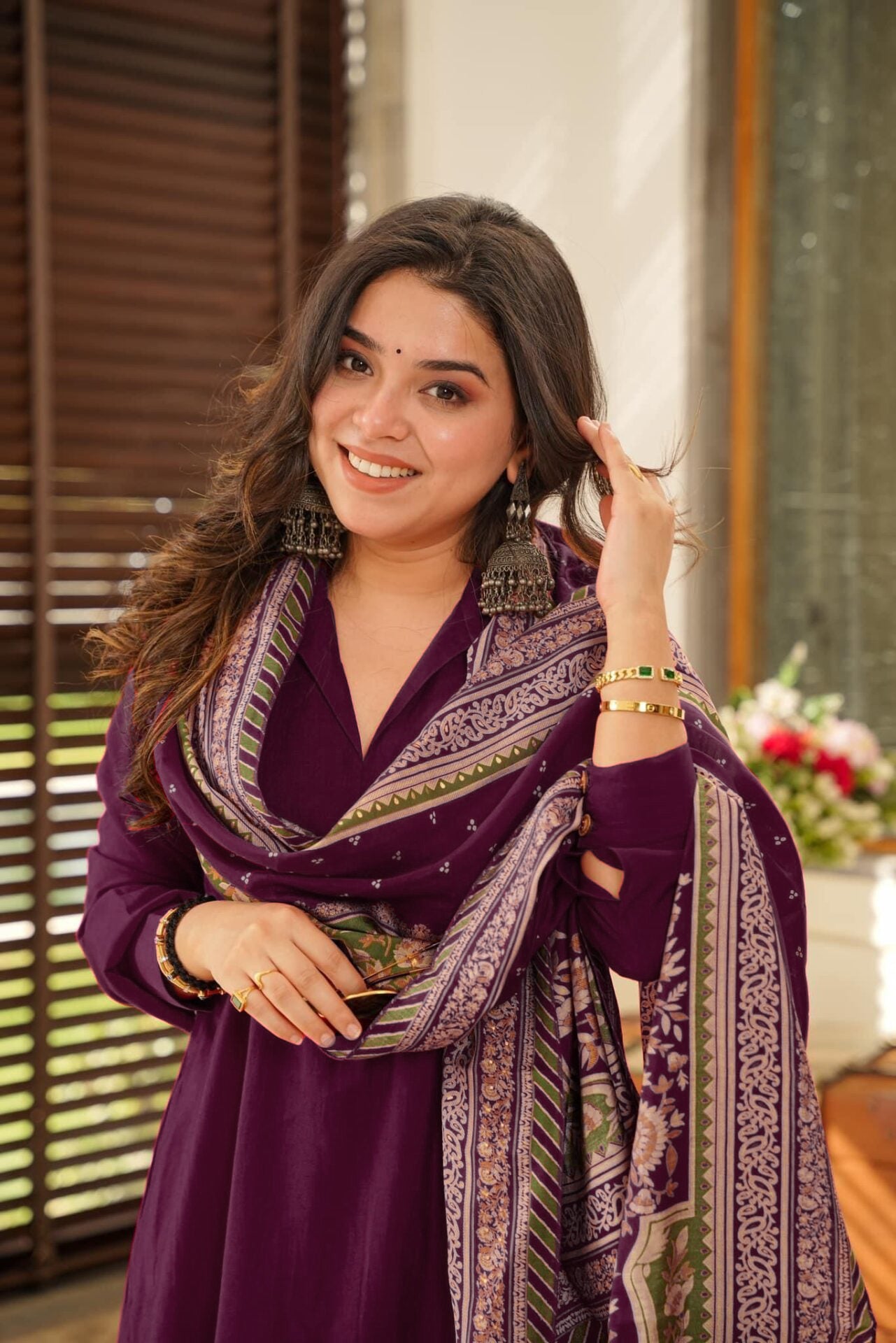 Rani South Cotton Suit Set with Chanderi Silk Dupatta
